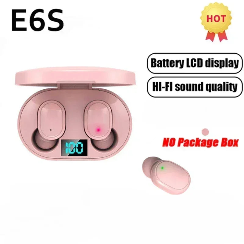 Fones de Ouvido Sem Fio E6S – Bluetooth TWS  Fones de Ouvido Sem Fio com Cancelamento de Ruído e Microfone Integrado