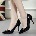 Scarpin Feminino Bico Fino em Couro Verniz Vermelho Salto 8cm para Casamento e Festa