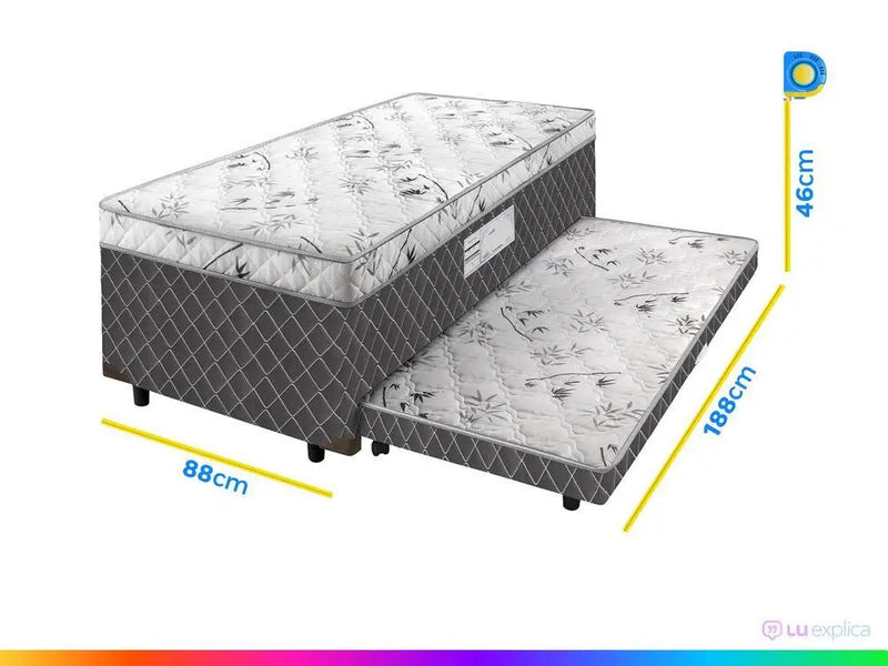 Cama Box de Solteiro SMP com Cama Auxiliar