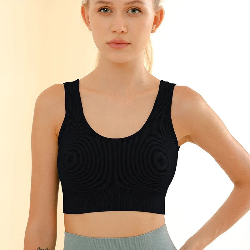 Kit com 3 Itens – Sutiã Sem Costura, Top Esportivo Push-Up, Lingerie Feminina, Poliéster, Respirável e Confortável