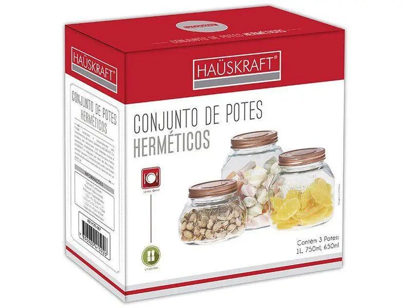 Conjunto de Panelas de Vidro Hauskraft 3 Peças