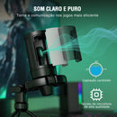 Microfone Gamer AmpliGame com Mute Rápido, Microfone Condensador USB RGB com Tripé para PC, Notebook, PS4/5, Streaming e Podcasting - A2