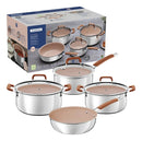 Jogo com 4 Peças Romagna Tramontina Panelas de Alumínio Antiaderente com Revestimento Cerâmico Marfim Inox