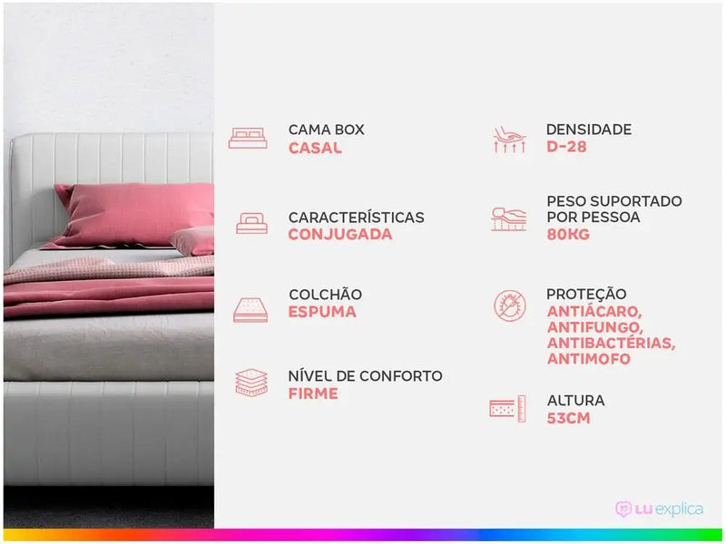 Aiam Cama Box Casal 41cm Super Box D28 Colchões Altos
