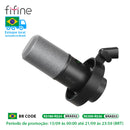 Microfone Dinâmico XLR FIFINE para Gravação com Monitoramento em Tempo Real Microfone USB para Streaming com Controle de Ganho/Toque para Mudo – Modelo K688