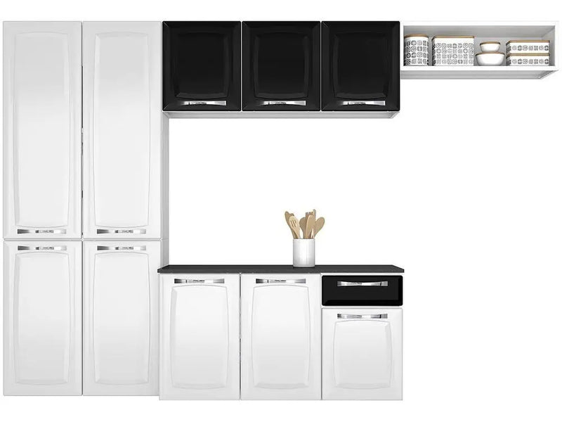Cozinha Compacta Itatiaia Amanda Aço – 10 Portas e 1 Gaveta com Balcão