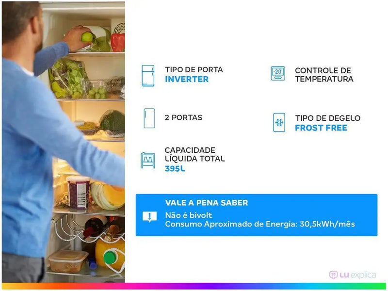 Geladeira/Refrigerador LG Frost Free Preto 395L - 220V