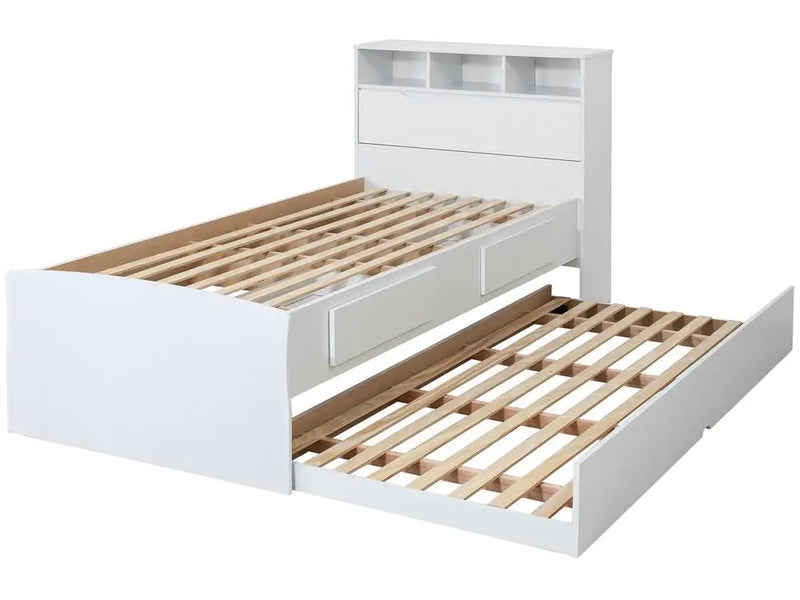 Cama Solteiro com Baú 2 Gavetas Cama Auxiliar