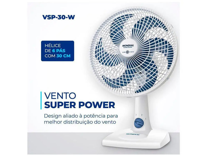 Ventilador de Mesa Mondial Super Power VSP-30-W – 220V