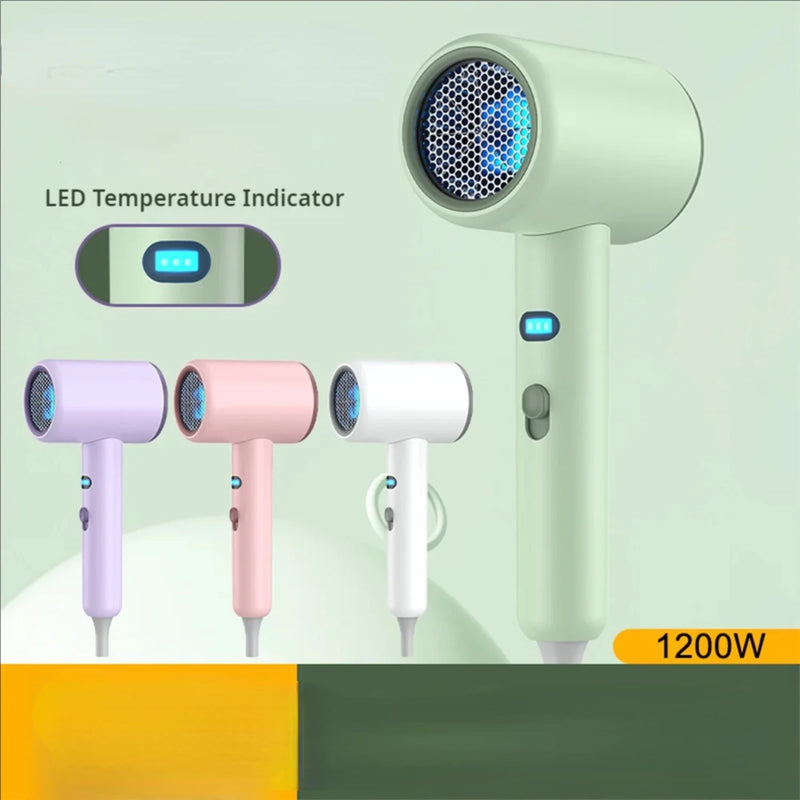 Secador de Cabelo Profissional Luz Azul Cuidado Capilar Secador com Ar Quente e Frio Escova de Ar
