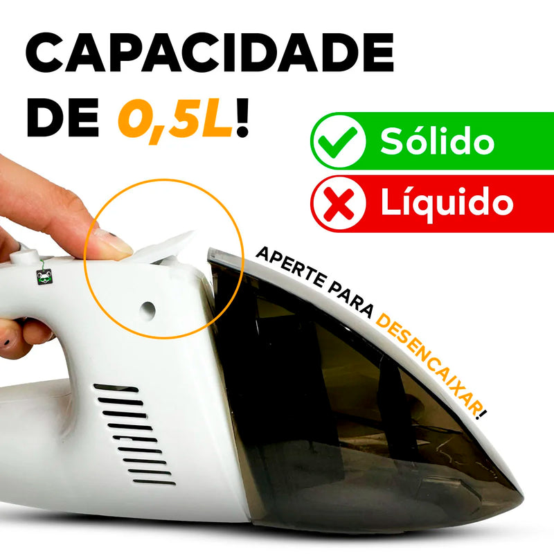 Aspirador de Pó Portátil Automotivo – 12V / 60W  Para Limpeza Manual de Pó e Pequenos Detritos
