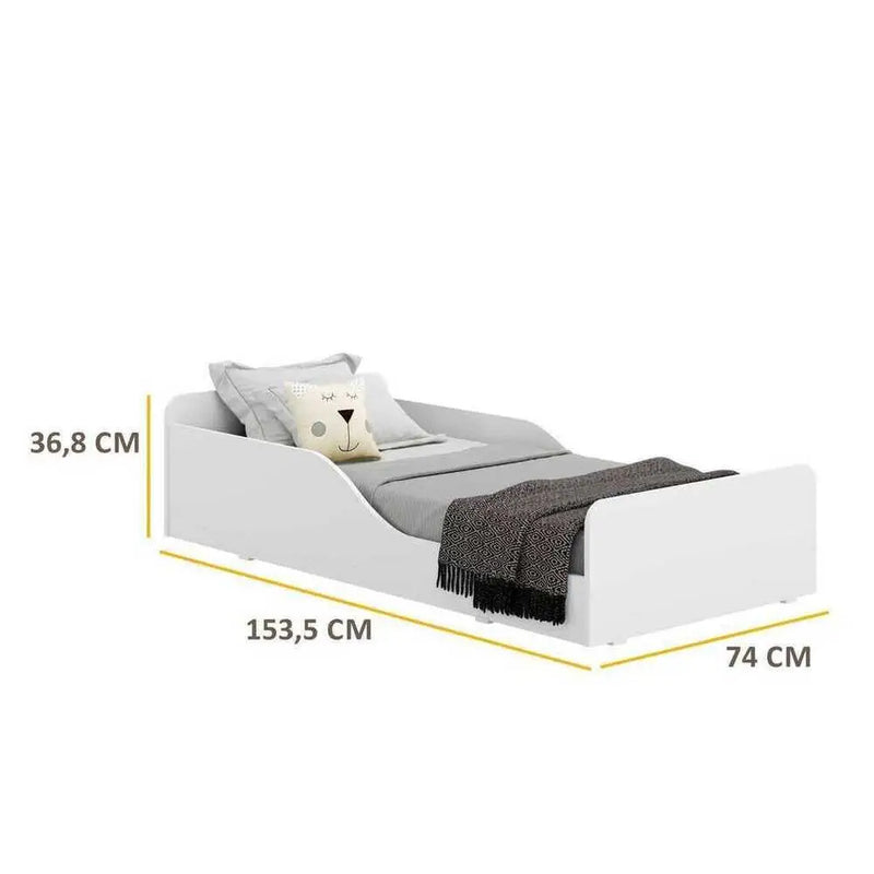 Cama Infantil Montessoriana para Colchão 70x150 cm Branca Multi-Mobile MDF 100%