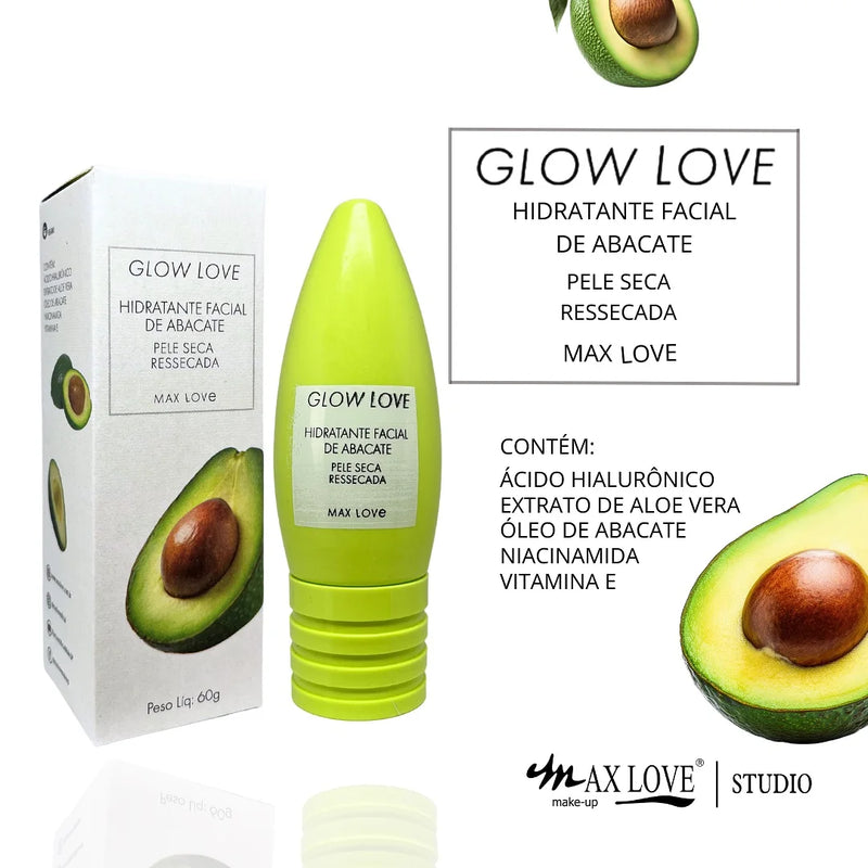 Kit Completo 5 Itens – Linha Glow Love Abacate, Max Love