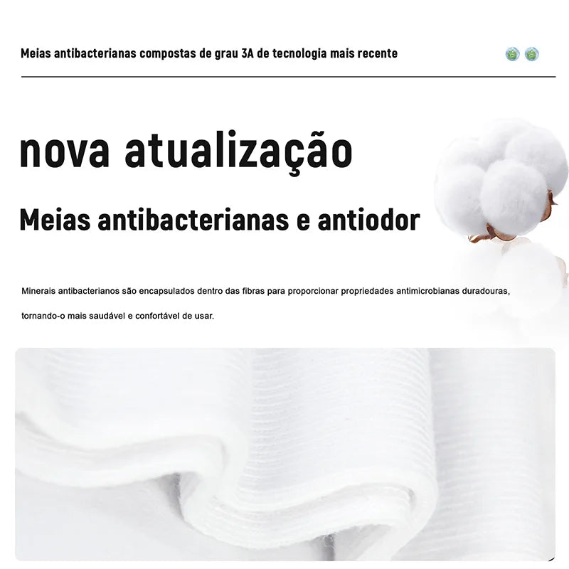 75% Algodão Meias de Algodão Antibacterianas Desodorante Meias até a Panturrilha