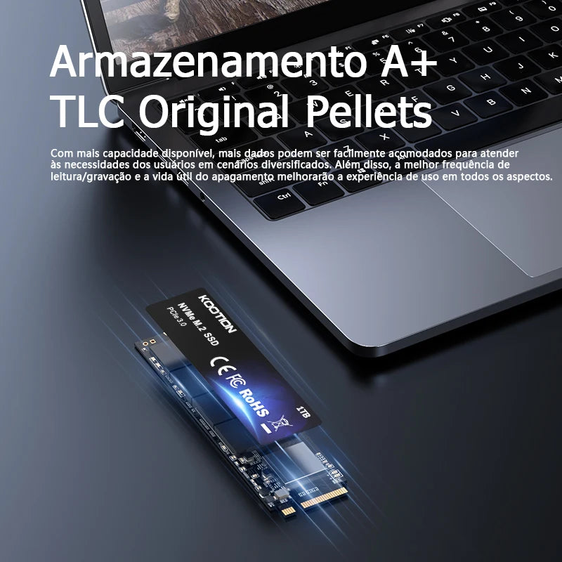 SSD KOOTION X15 Nvme M.2 – 256GB, 512GB, 1TB, 2TB, PCIe 3.0x4, M.2 2280, Disco Rígido Interno de Estado Sólido para Notebook e Desktop