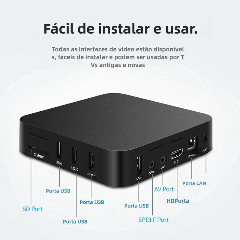 MXQ Pro TV Box Android 12 Brasil conversor de TV digital inteligente 4K 5G caixa de TV Android inteligente WiFi duplo reprodutor de mídia