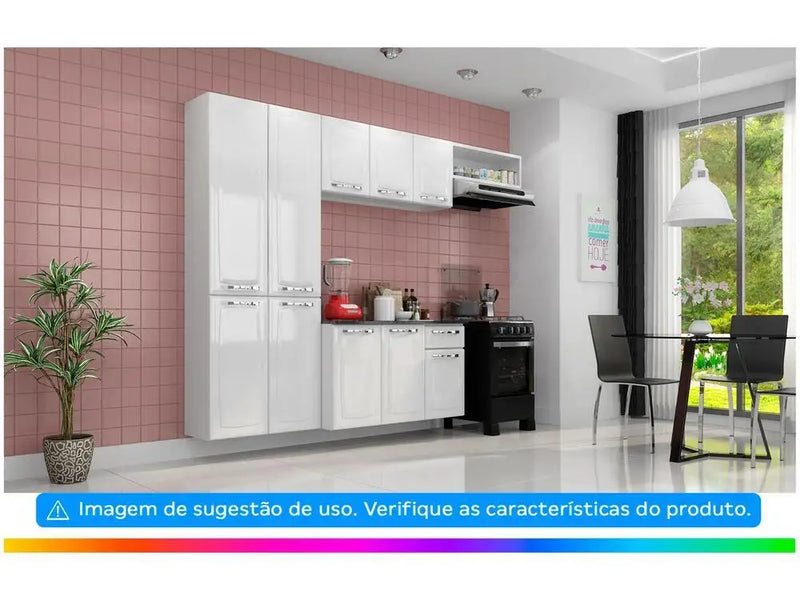 Cozinha Compacta Itatiaia Amanda Aço com Balcão, 10 Portas e 1 Gaveta