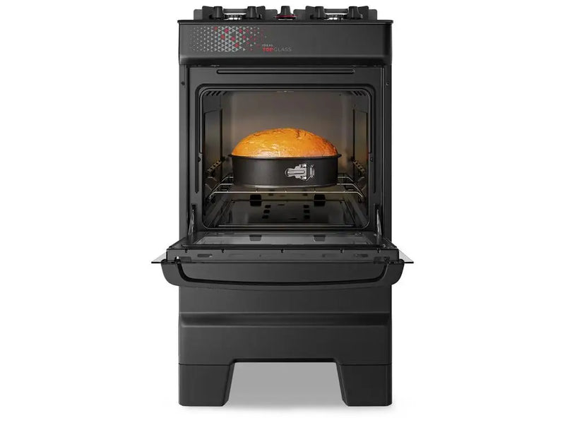 Fogão Esmaltec 4 Bocas Preto com Mesa de Vidro Ideal Top Glass - Bivolt