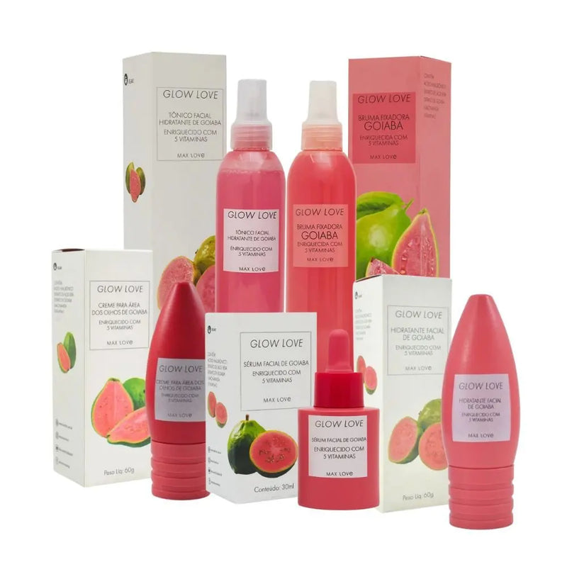 Kit Completo 5 Itens – Linha Glow Love Goiaba, Max Love
