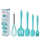 Conjunto de utensílios de cozinha antiaderente de silicone, colher de bolo, colher de cozinha, batedor de ovos, escova de óleo,