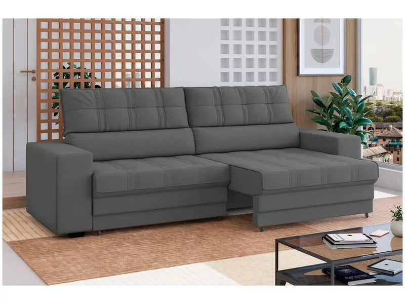 Sofá Reclinável Retrátil 3 Lugares em Veludo Medellín Besthouse