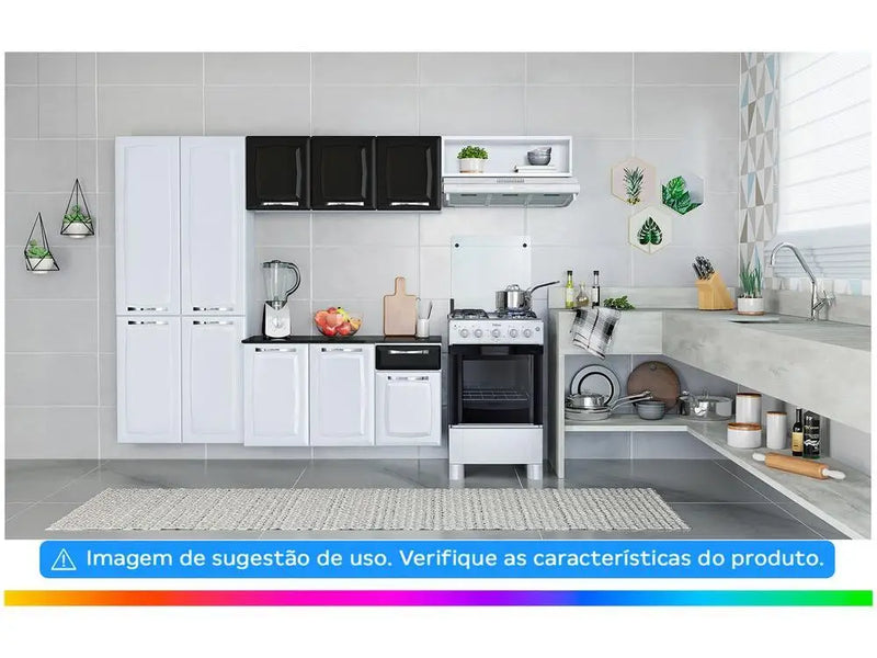 Cozinha Compacta Itatiaia Amanda Aço – 10 Portas e 1 Gaveta com Balcão
