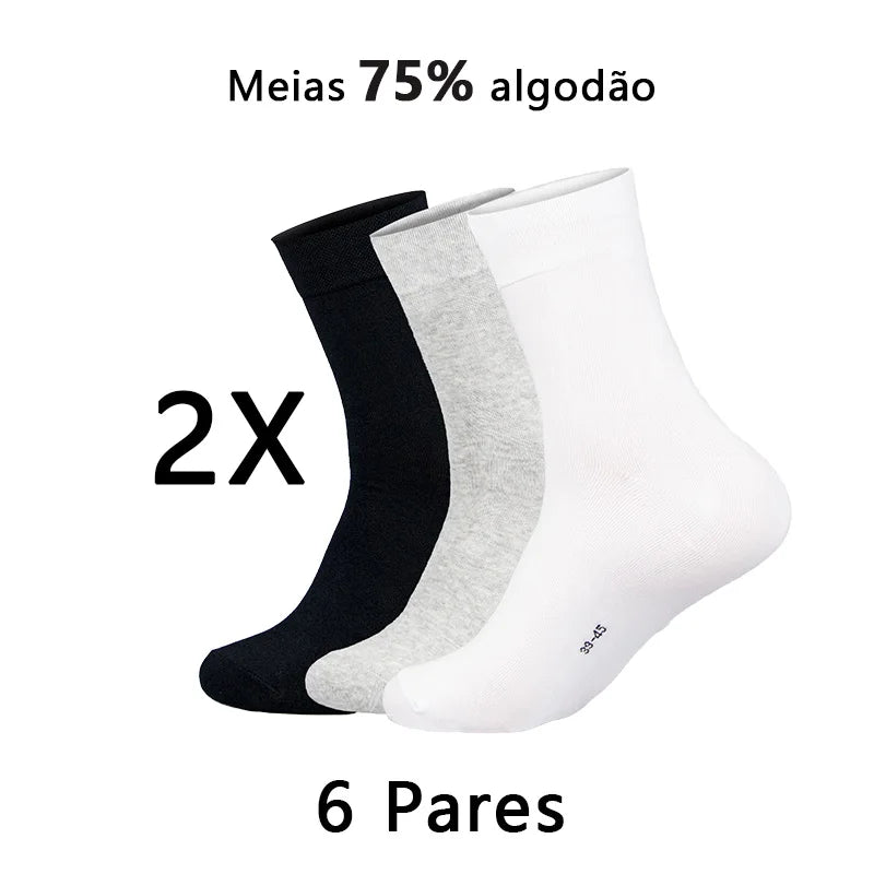 75% Algodão Meias de Algodão Antibacterianas Desodorante Meias até a Panturrilha