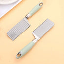 Cortador de Batata Ondulado, Fatiador de Batata, Cortador de Batata Frita, Aço Inoxidável, Cabo Longo, Picador de Alimentos, Ferramenta de Corte de Vegetais para Cozinha