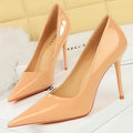 Scarpin Feminino BIGTREE em Couro Verniz Salto Alto Bico Fino para Festa e Casamento