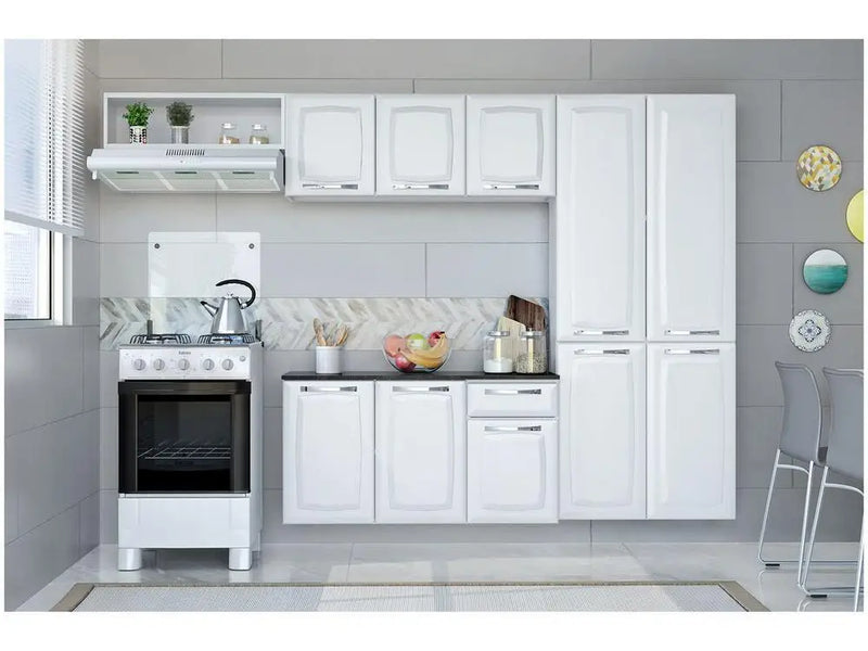 Cozinha Compacta Itatiaia Amanda Aço com Balcão, 10 Portas e 1 Gaveta