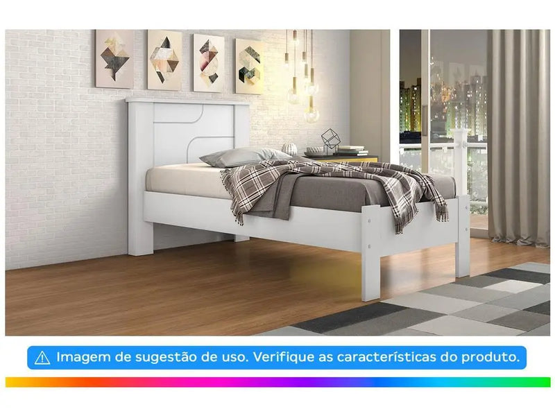 Cama de Solteiro Conquest White Pearl Móveis
