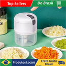 Processador de Alimentos Elétrico Mini 250ml, Cortador de Vegetais com 3 Lâminas de Aço Inoxidável