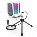 Microfone Gamer FIFINE A6V USB com RGB – Microfone Condensador para PC, Streaming, com Pop Filter, Suporte Anti-Vibração, Controle de Ganho, Plug & Play