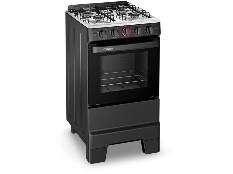 Fogão Esmaltec 4 Bocas Preto com Acendimento Automático - Bivolt