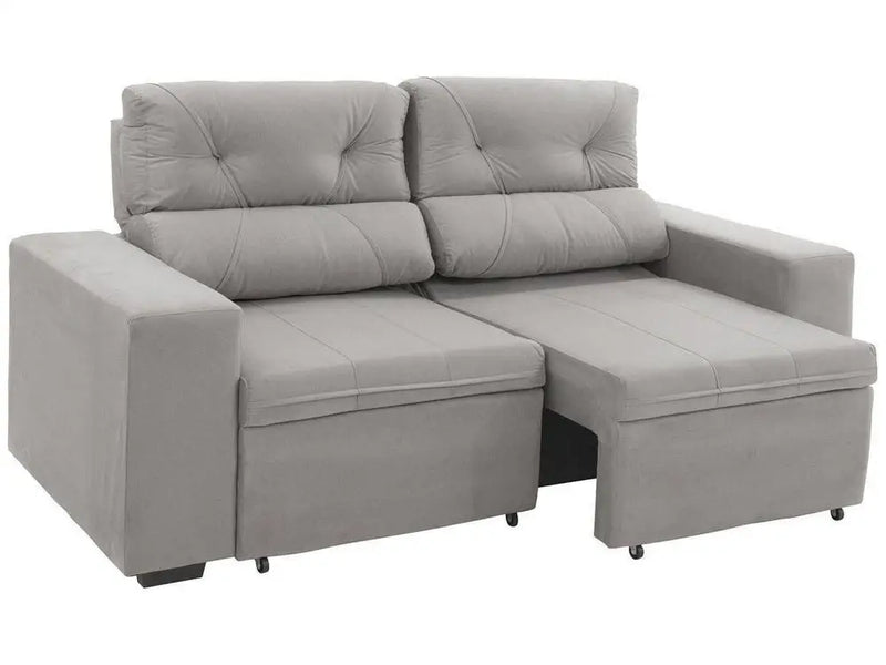 Sofá Reclinável Retrátil 3 Lugares em Suede