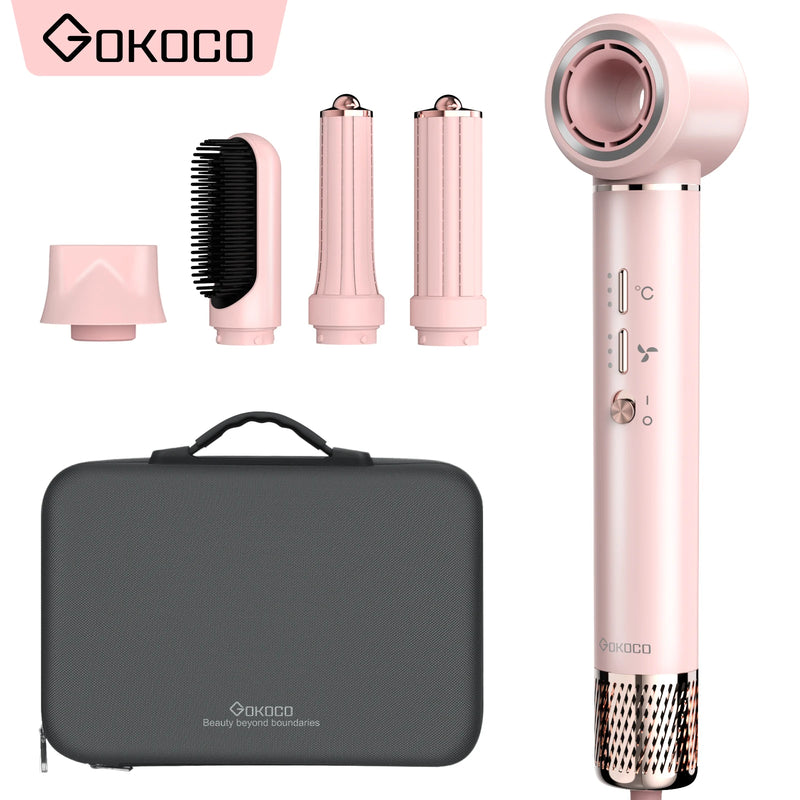 Gokoco S1 Pro Secador de Cabelo 5 em 1 Versátil Cabeça de Alisamento Magnética Pente Modelador de Cachos