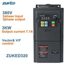 ZUKED VFD Conversor de Frequência 0.75/1.5/2.2KW, 3/4KW, 5.5KW, 7.5KW Monofásico e Trifásico 220V/380V Drive de Frequência Variável