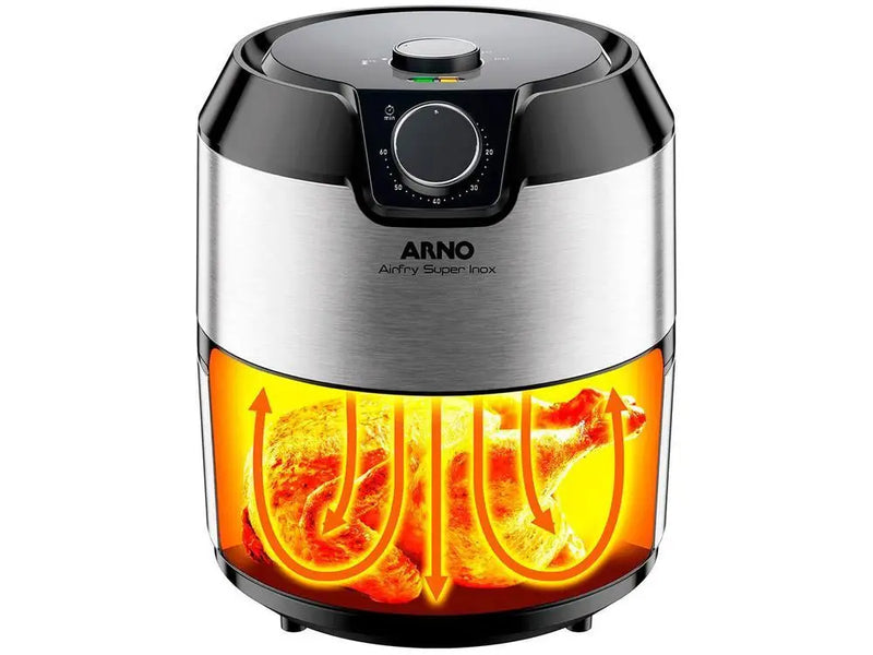 Air Fryer Arno - Airfry Super BFRY Preto e Aço Inox 4.2L com Timer - 110V Fritadeira Elétrica sem Óleo