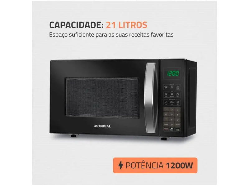 Micro-ondas Mondial 21L Preto MO-01-21 - 220V