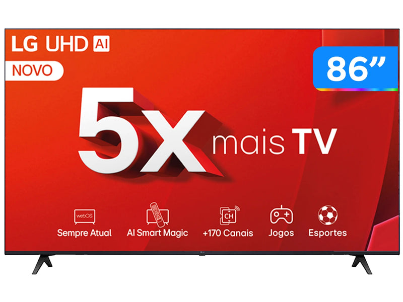 Smart TV 86 "4K LG Ultra HD 86UT8050 with A5 Ger7 AI Processor, Alexa/Chromecast Integrated
