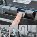 Pia de Cozinha em Aço Inoxidável com Torneira e Display Digital, Cubo Único Grande, Efeito Cascata Chuva, Sistema 5 Funções, Bacia para Louça