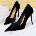 Scarpin Feminino BIGTREE em Camurça com Laço Salto Alto Stiletto 2025 Tamanho Grande 43