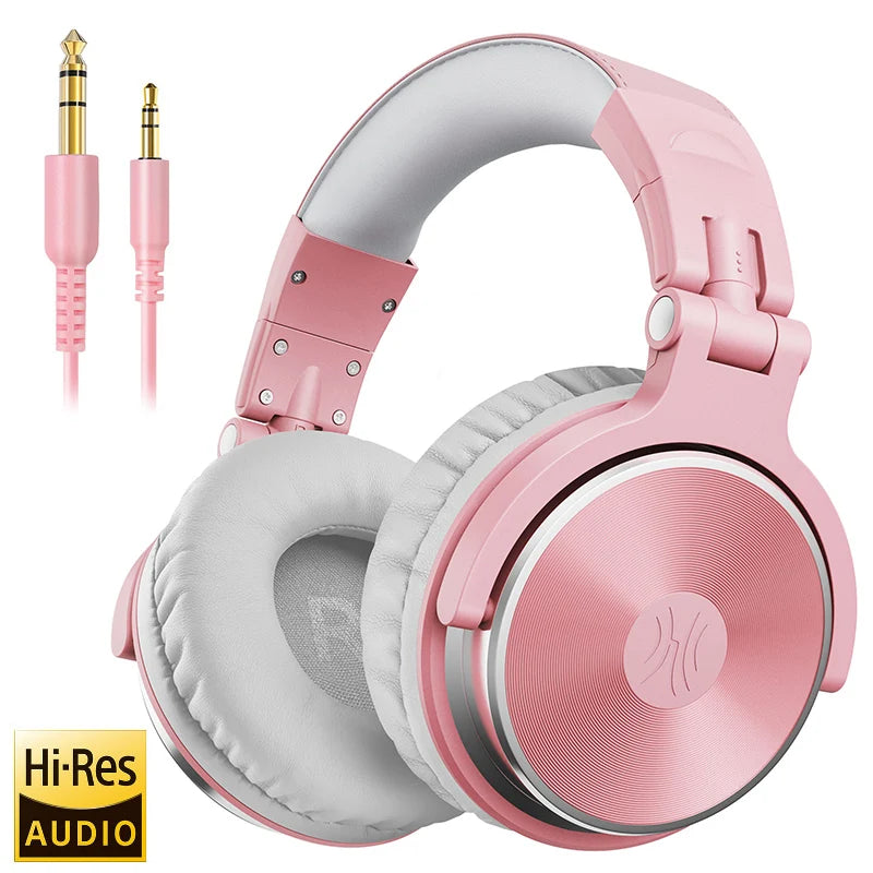OneOdio Pro 10 Fones de Ouvido com Fio Over Ear Áudio Hi-Res Headset com Microfone Fone de Estúdio DJ Estéreo Conexão 3.5mm/6.35mm