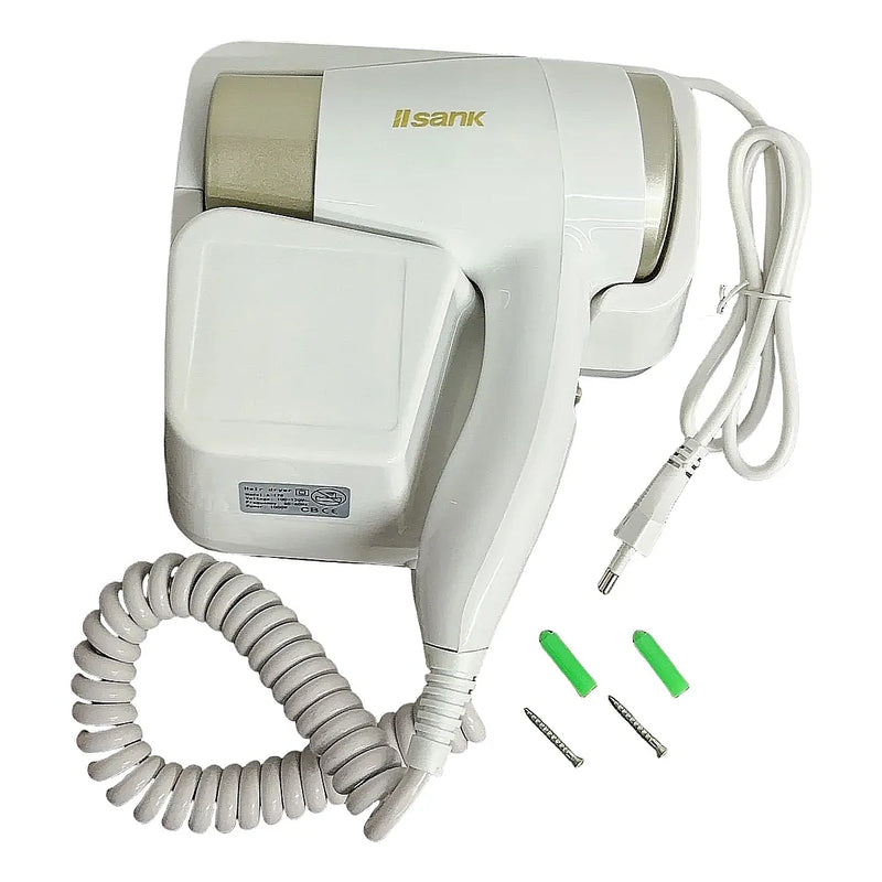 Secador de Cabelo para Casa e Hotel Banheiro 110V Com USB Fixação na Parede