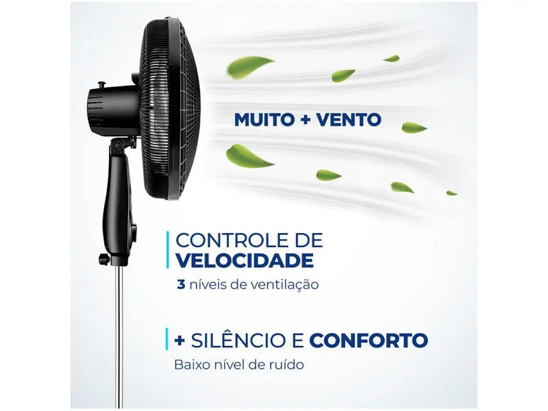 Ventilador Coluna Super Power Mondial VSP-40C-NB 40cm 6 Velocidades 3 Velocidades Preto 220V