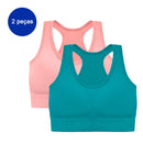 2 Peças Sutiã Esportivo Sem Costura Respirável Push Up Antichoque Feminino Top Cropped Sutiã Esportivo Roupa Íntima Esportiva