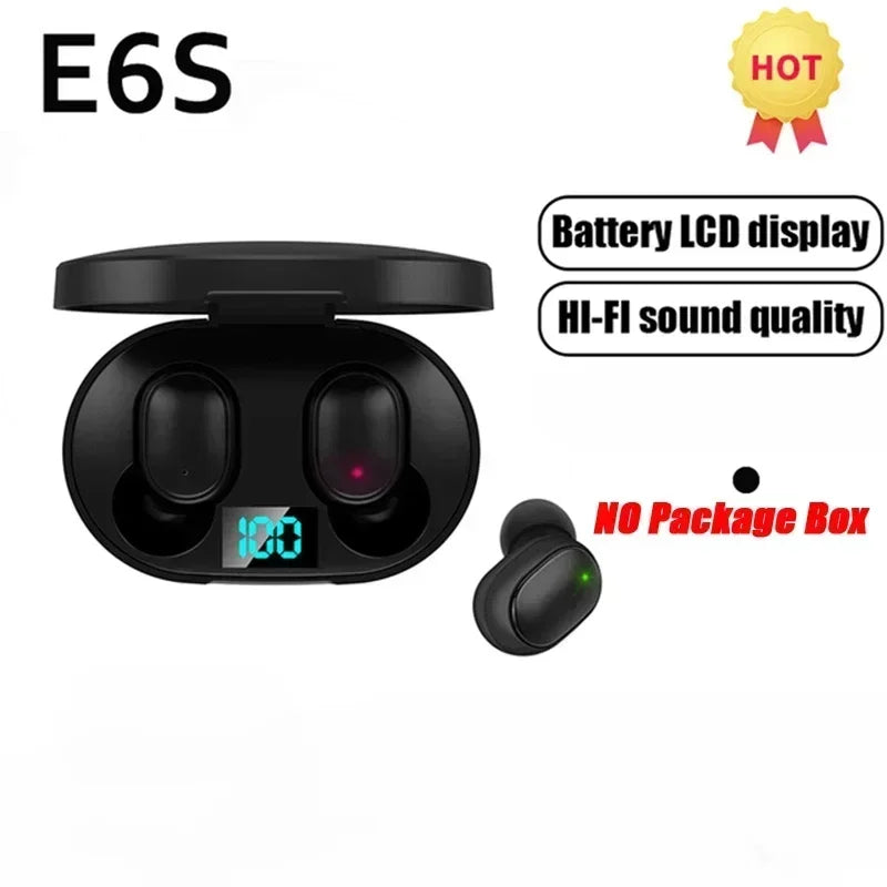 Fones de Ouvido Sem Fio E6S – Bluetooth TWS  Fones de Ouvido Sem Fio com Cancelamento de Ruído e Microfone Integrado