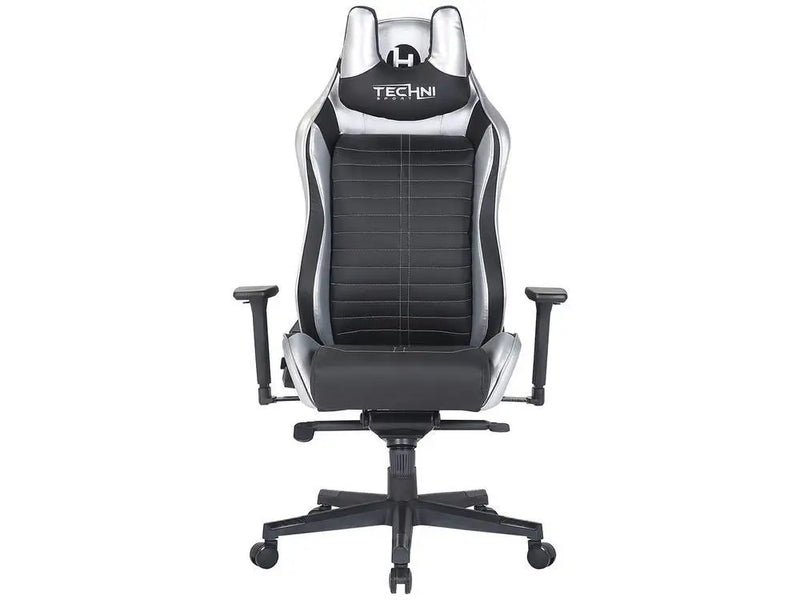 Cadeira Gamer Techni Sport TS62 Preto e Prata Reclinável e Giratória