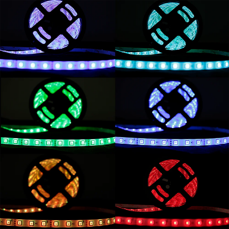 Rolo de Fita LED 5050 RGB 5m IP65 + Controle + Fonte 12v Bivolt