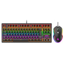 Kit teclado mecânico e mouse gamer 3200 DPI com fio ABNT2, iluminação LED RGB, switch azul, 60%, preto, Be-K1 Luuk Young